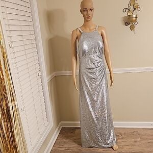 Glamorous Silver Evening  Dress